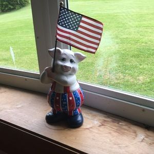 Ceramic handmade and hand painted pig